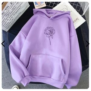 Finesty Purple Flower Hoodie 🌸